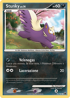 Stunky 076/100 — Alba Suprema (Italian Pokémon TCG card)
