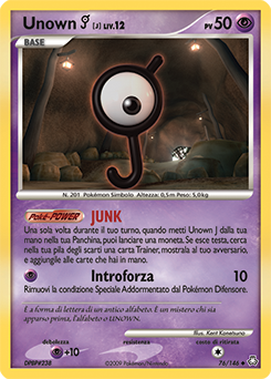 Unown J 076/146 — Il Risveglio dei Miti (Italian Pokémon TCG card)