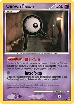 Unown R 077/146 — Il Risveglio dei Miti (Italian Pokémon TCG card)