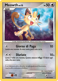 Meowth 106/146 — Il Risveglio dei Miti (Italian Pokémon TCG card)