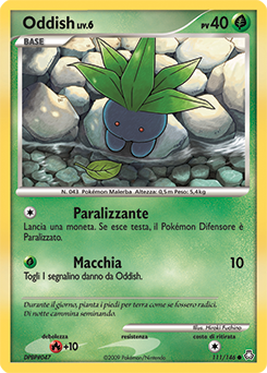 Oddish 111/146 — Il Risveglio dei Miti (Italian Pokémon TCG card)