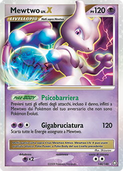 Mewtwo LV.X 144/146 — Il Risveglio dei Miti (Italian Pokémon TCG card)