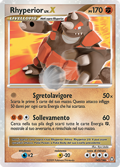 Rhyperior LV.X 145/146 — Il Risveglio dei Miti (Italian Pokémon TCG card)