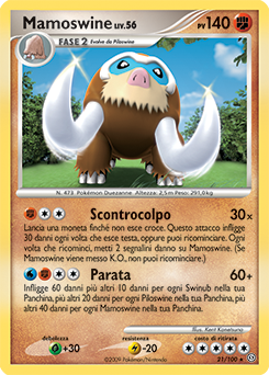 Mamoswine 021/106 — Fronte Di Tempesta (Italian Pokémon TCG card)