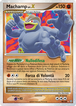 Machamp LV.X 098/106 — Fronte Di Tempesta (Italian Pokémon TCG card)