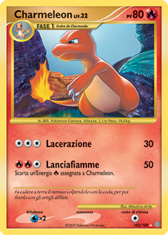 Charmeleon 102/106 — Fronte Di Tempesta (Italian Pokémon TCG card)