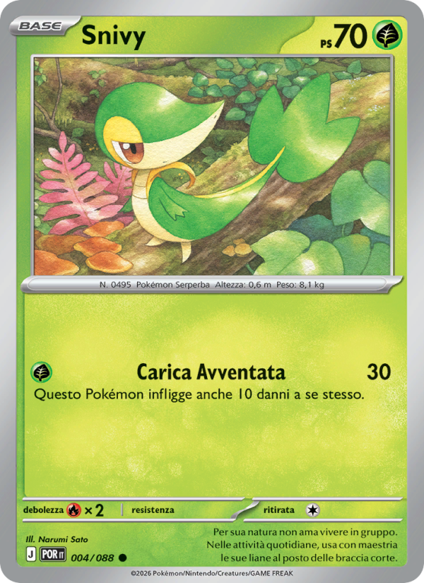 Snivy 004 — Equilibrio Perfetto (Italian Pokémon TCG card)