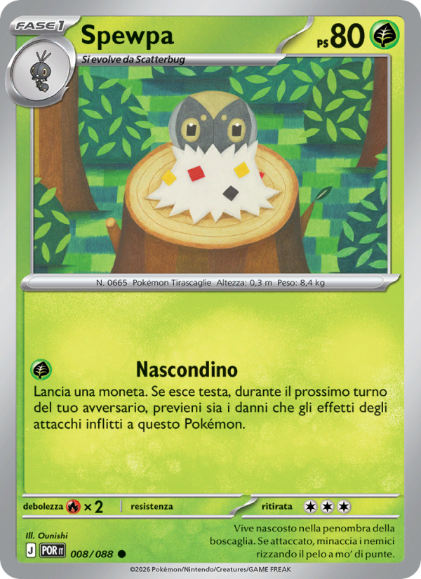 Spewpa 008 — Equilibrio Perfetto (Italian Pokémon TCG card)