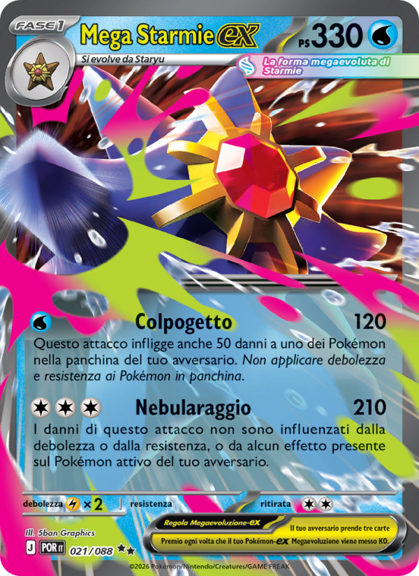 Mega Starmie-ex 021 — Equilibrio Perfetto (Italian Pokémon TCG card)