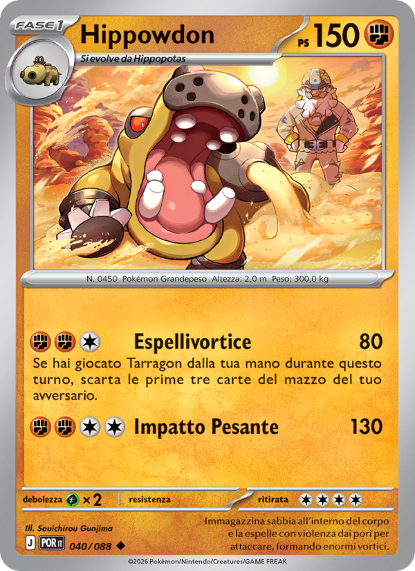 Hippowdon 040 — Equilibrio Perfetto (Italian Pokémon TCG card)