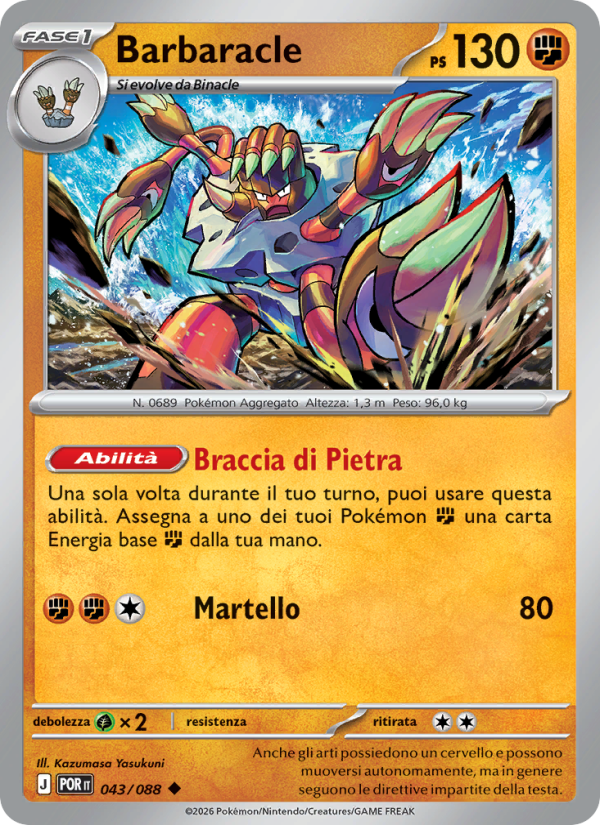Barbaracle 043 — Equilibrio Perfetto (Italian Pokémon TCG card)