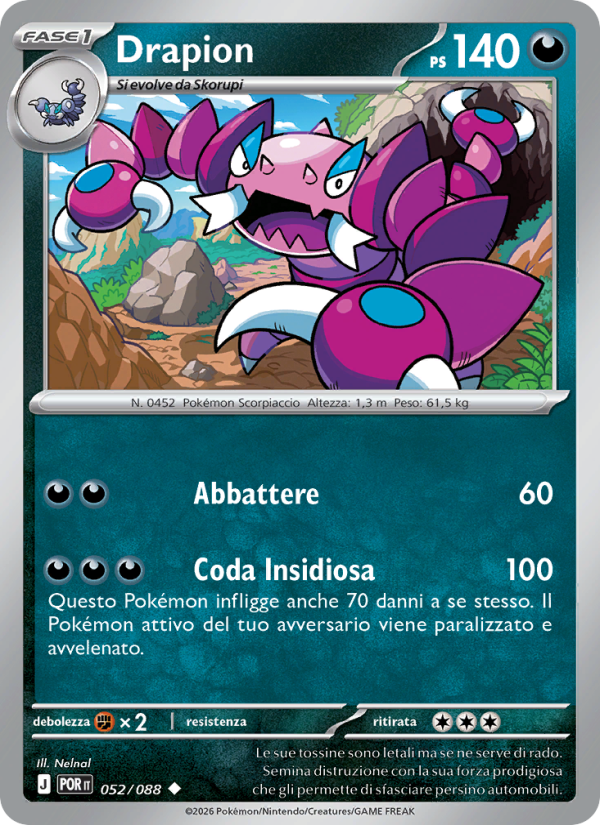 Drapion 052 — Equilibrio Perfetto (Italian Pokémon TCG card)