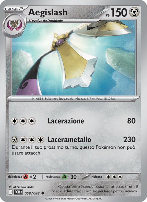 Aegislash 058 — Equilibrio Perfetto (Italian Pokémon TCG card)