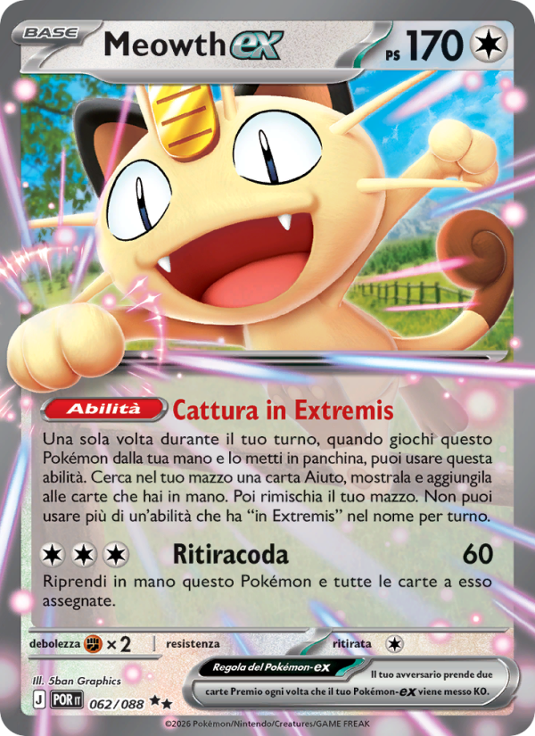 Meowth-ex 062 — Equilibrio Perfetto (Italian Pokémon TCG card)