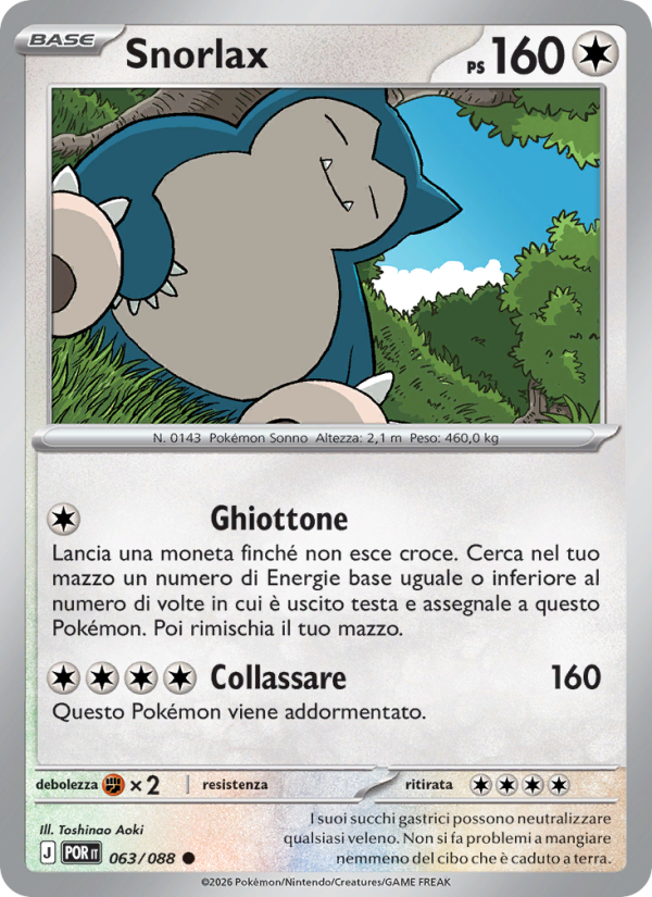 Snorlax 063 — Equilibrio Perfetto (Italian Pokémon TCG card)