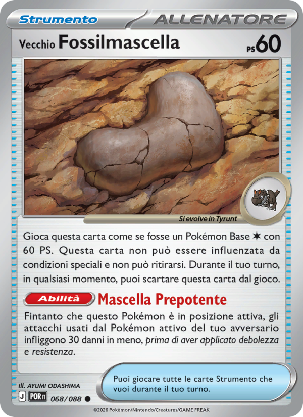 Vecchio Fossilmascella 068 — Equilibrio Perfetto (Italian Pokémon TCG card)