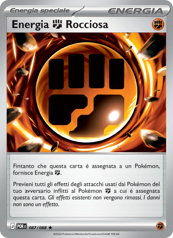 Energia Fighting Rocciosa 087 — Equilibrio Perfetto (Italian Pokémon TCG card)