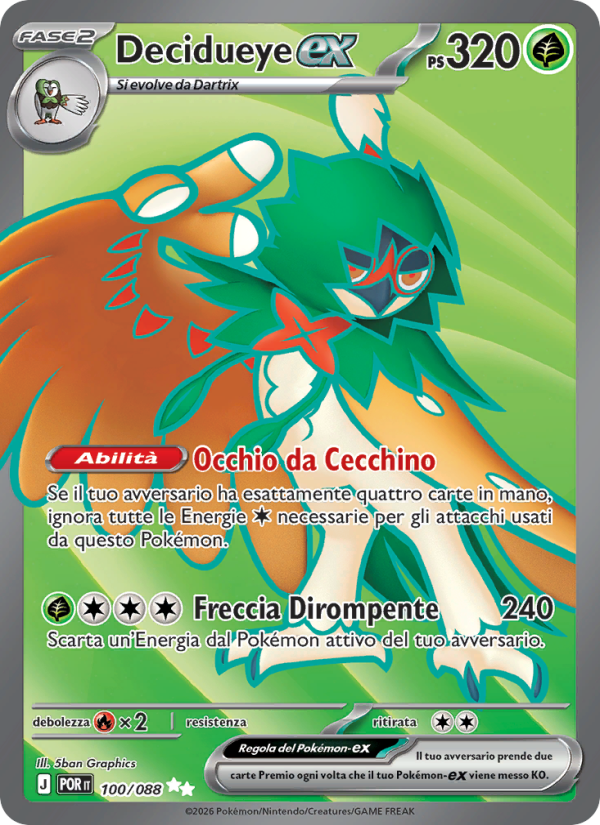 Decidueye-ex 100 — Equilibrio Perfetto (Italian Pokémon TCG card)
