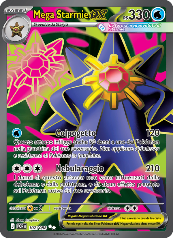 Mega Starmie-ex 102 — Equilibrio Perfetto (Italian Pokémon TCG card)