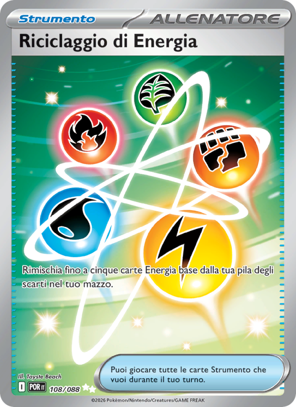 Riciclaggio di Energia 108 — Equilibrio Perfetto (Italian Pokémon TCG card)