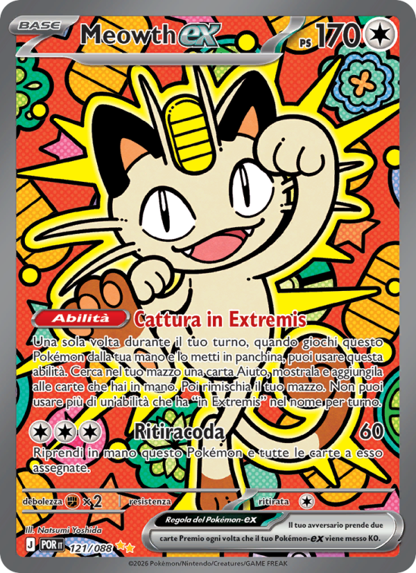 Meowth-ex 121 — Equilibrio Perfetto (Italian Pokémon TCG card)