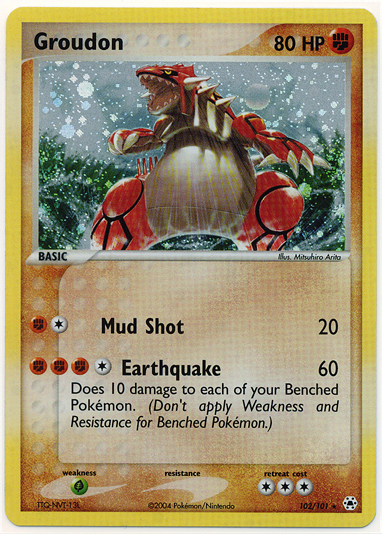 Groudon 102 — EX Leggende Nascoste (Italian Pokémon TCG card)