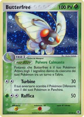 Butterfree 002 — EX RossoFuoco e VerdeFoglia (Italian Pokémon TCG card)
