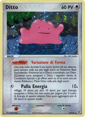 Ditto 004 — EX RossoFuoco e VerdeFoglia (Italian Pokémon TCG card)