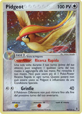 Pidgeot 010 — EX RossoFuoco e VerdeFoglia (Italian Pokémon TCG card)