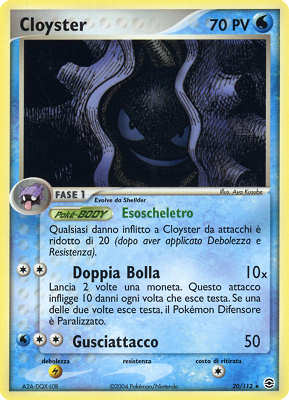 Cloyster 020 — EX RossoFuoco e VerdeFoglia (Italian Pokémon TCG card)