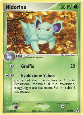 Nidorina 040 — EX RossoFuoco e VerdeFoglia (Italian Pokémon TCG card)
