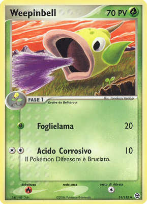 Weepinbell 051 — EX RossoFuoco e VerdeFoglia (Italian Pokémon TCG card)