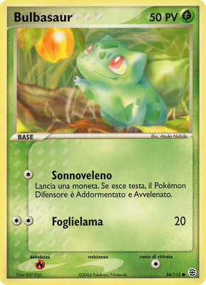 Bulbasaur 054 — EX RossoFuoco e VerdeFoglia (Italian Pokémon TCG card)