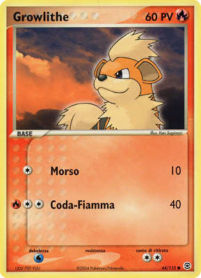 Growlithe 064 — EX RossoFuoco e VerdeFoglia (Italian Pokémon TCG card)