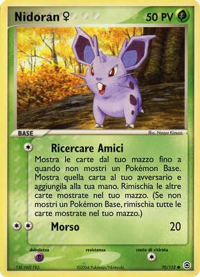 Nidoran♀ 070 — EX RossoFuoco e VerdeFoglia (Italian Pokémon TCG card)
