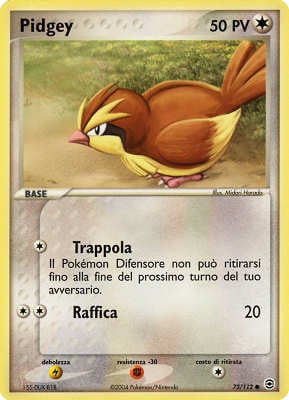 Pidgey 073 — EX RossoFuoco e VerdeFoglia (Italian Pokémon TCG card)