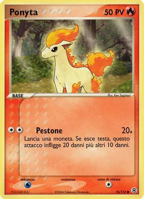 Ponyta 076 — EX RossoFuoco e VerdeFoglia (Italian Pokémon TCG card)
