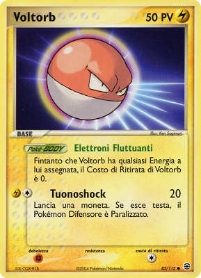 Voltorb 085 — EX RossoFuoco e VerdeFoglia (Italian Pokémon TCG card)