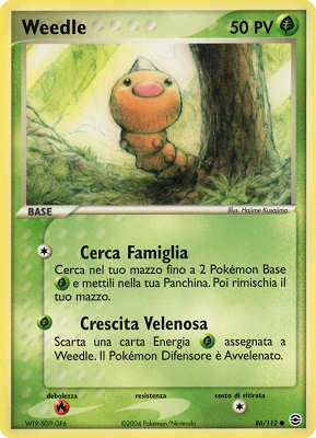 Weedle 086 — EX RossoFuoco e VerdeFoglia (Italian Pokémon TCG card)