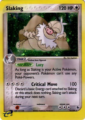 Slaking 012 — EX Rubino & Zaffiro (Italian Pokémon TCG card)