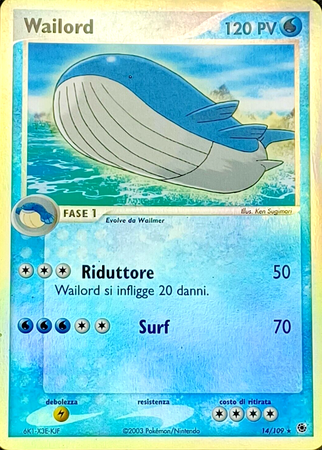 Wailord 014 — EX Rubino & Zaffiro (Italian Pokémon TCG card)