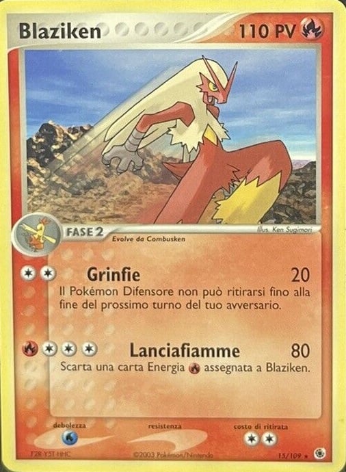 Blaziken 015 — EX Rubino & Zaffiro (Italian Pokémon TCG card)