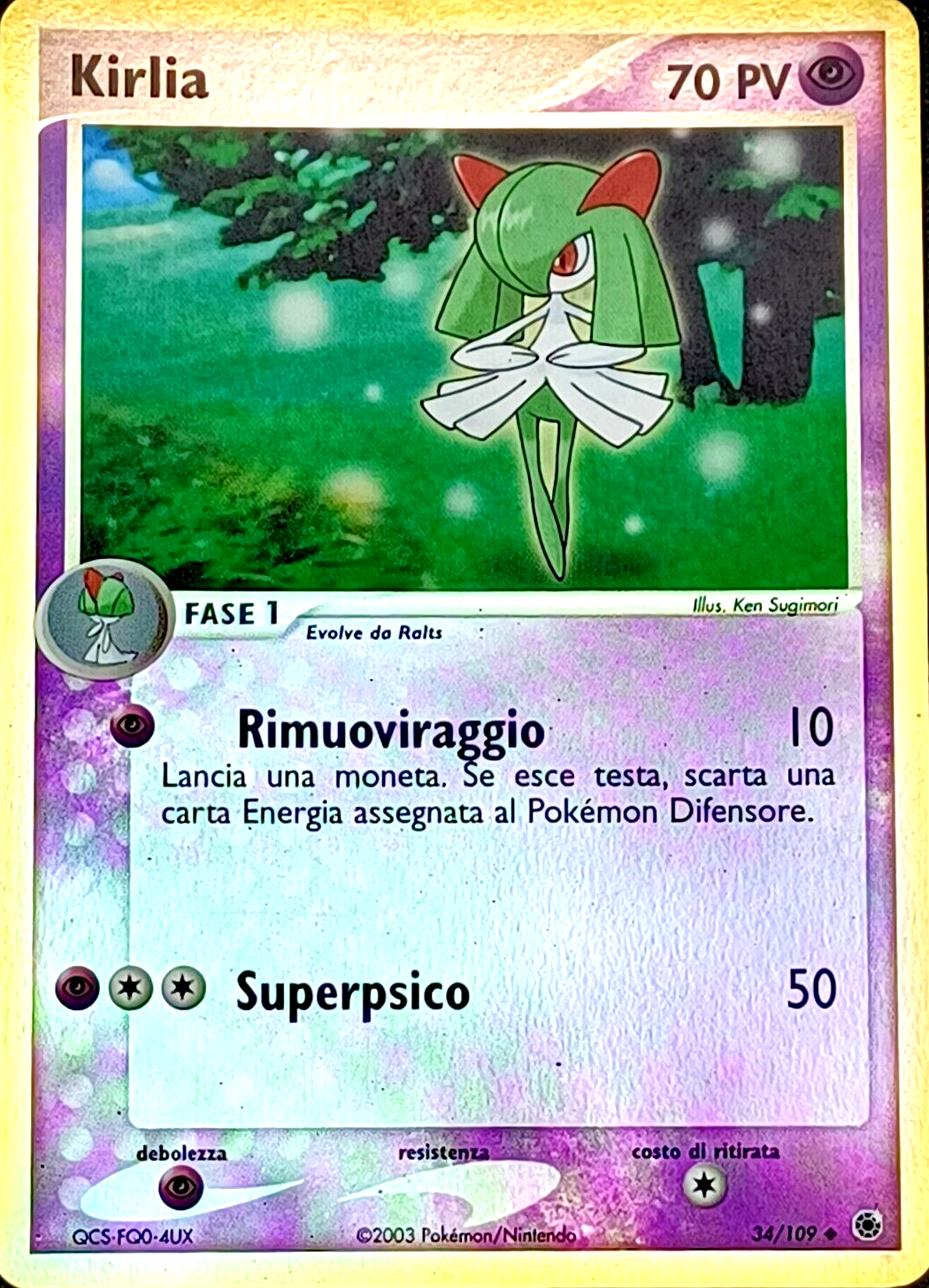 Kirlia 034 — EX Rubino & Zaffiro (Italian Pokémon TCG card)