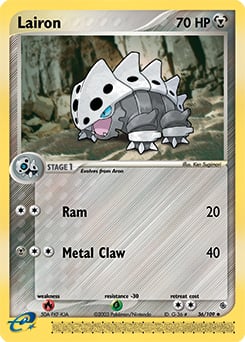 Lairon 036 — EX Rubino & Zaffiro (Italian Pokémon TCG card)