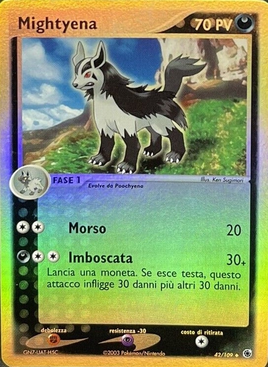 Mightyena 042 — EX Rubino & Zaffiro (Italian Pokémon TCG card)