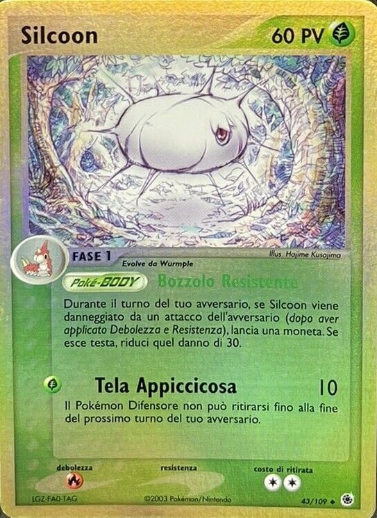 Silcoon 043 — EX Rubino & Zaffiro (Italian Pokémon TCG card)