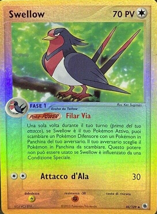 Swellow 046 — EX Rubino & Zaffiro (Italian Pokémon TCG card)