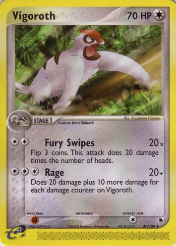 Vigoroth 047 — EX Rubino & Zaffiro (Italian Pokémon TCG card)