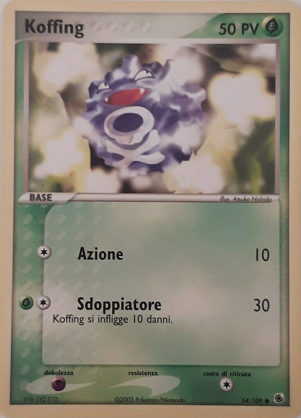 Koffing 054 — EX Rubino & Zaffiro (Italian Pokémon TCG card)