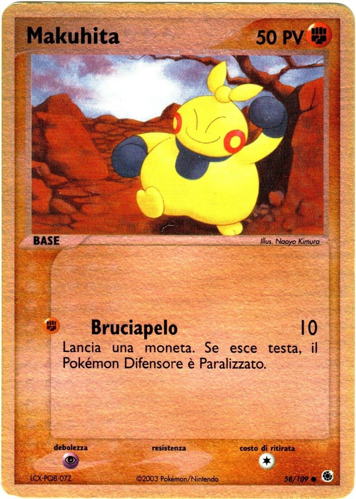 Makuhita 058 — EX Rubino & Zaffiro (Italian Pokémon TCG card)